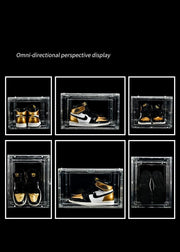 Shoe Box Magnetic Side Open High-top Storage Home Moisture-proof Dustproof Basketball Shoes Storage Box Shoe Cabinet Transparent Box