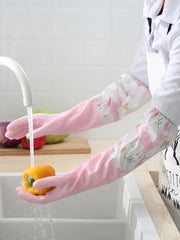 Cleaning Rubber Single Layer Thin Extended Waterproof Gloves