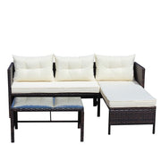 Outdoor Patio Furniture Sets 3 Piece Conversation Set Wicker Ratten Sectional Sofa With Seat Cushions