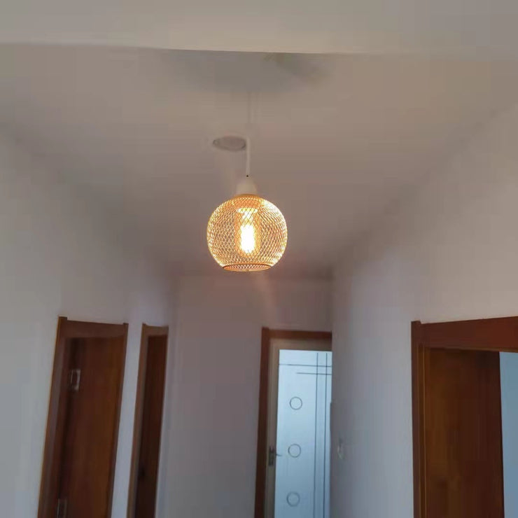 Iron Mesh Spherical Hollow Home Chandelier